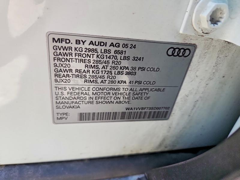 Aukcja sprzedaży 2025 Audi Q7, vin: WA1VVBF73SD007702, numer aukcji: 66975056