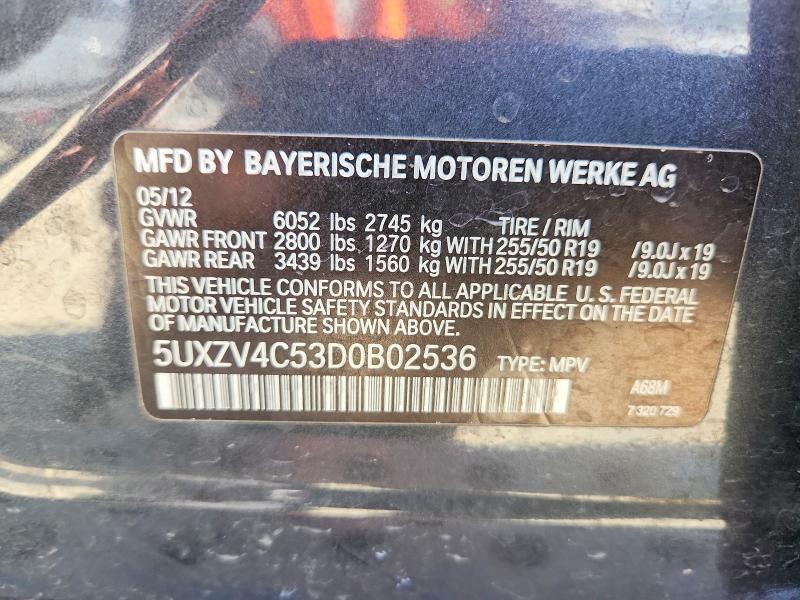 Aukcja sprzedaży 2013 Bmw X5, vin: 5UXZV4C53D0B02536, numer aukcji: 67198336