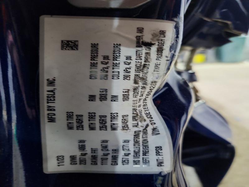 67998326 :رقم المزاد ، 5YJ3E1EB7PF694289 vin ، 2023 Tesla Model 3 مزاد بيع