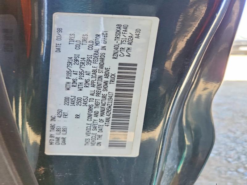68931456 :رقم المزاد ، 4TANL42N5WZ119417 vin ، 1998 Toyota Tacoma مزاد بيع