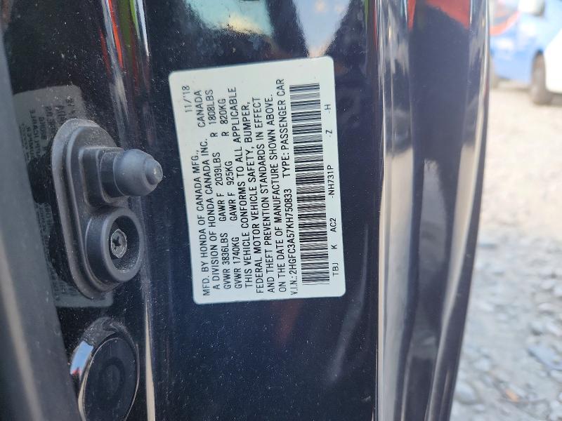 Продажа на аукционе авто 2019 Honda Civic, vin: 2HGFC3A57KH750833, номер лота: 67403626