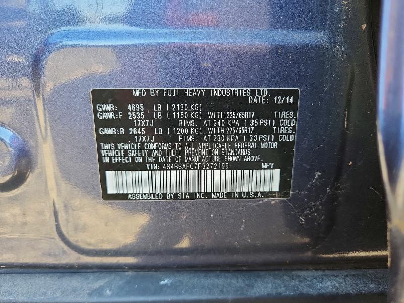 67816126 :رقم المزاد ، 4S4BSAFC7F3272199 vin ، 2015 Subaru Outback مزاد بيع