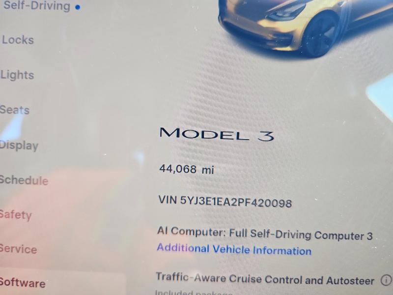 68741676 :رقم المزاد ، 5YJ3E1EA2PF420098 vin ، 2023 Tesla Model 3 مزاد بيع
