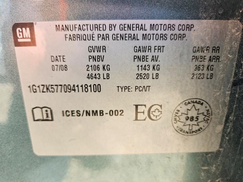 Aukcja sprzedaży 2009 Chevrolet Malibu, vin: 1G1ZK577094118100, numer aukcji: 67201486