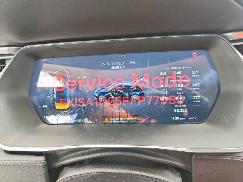 2015 Tesla Model S მანქანა იყიდება აუქციონზე, vin: 5YJSA1H25FFP77950, აუქციონის ნომერი: 70798786