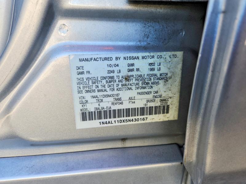 Продажа на аукционе авто 2005 Nissan Altima, vin: 1N4AL11DX5N430167, номер лота: 69944386