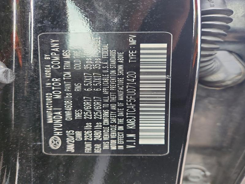 Aukcja sprzedaży 2015 Hyundai Tucson, vin: KM8JTCAF5FU071420, numer aukcji: 69544216