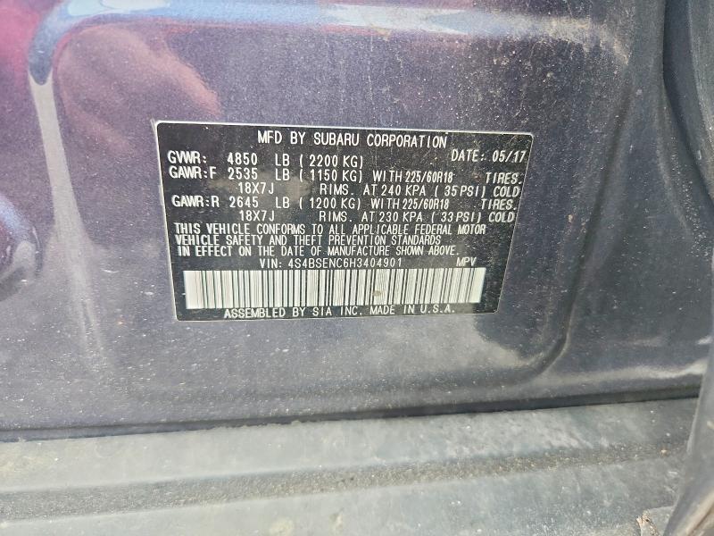 Продажа на аукционе авто 2017 Subaru Outback, vin: 4S4BSENC6H3404901, номер лота: 68782926