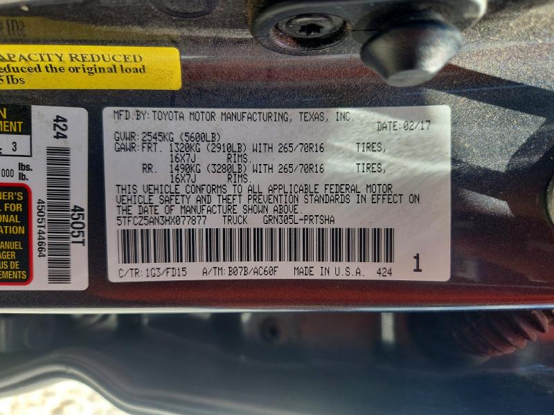 Aukcja sprzedaży 2017 Toyota Tacoma, vin: 5TFCZ5AN3HX077877, numer aukcji: 68107326