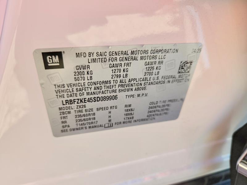 68476356 :رقم المزاد ، LRBFZKE45SD089906 vin ، 2025 Buick Envision مزاد بيع