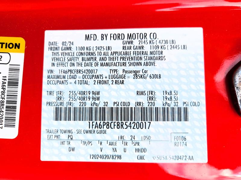 Продаж на аукціоні авто 2024 Ford Mustang, vin: 1FA6P8CF8R5420017, номер лоту: 68340746
