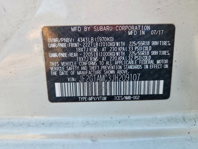 67866776 :رقم المزاد ، JF2GTAMC3JH209107 vin ، 2018 Subaru Crosstrek مزاد بيع