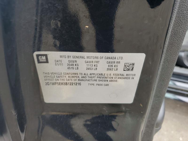 67720866 :رقم المزاد ، 2G1WF5EK8B1221216 vin ، 2011 Chevrolet Impala مزاد بيع