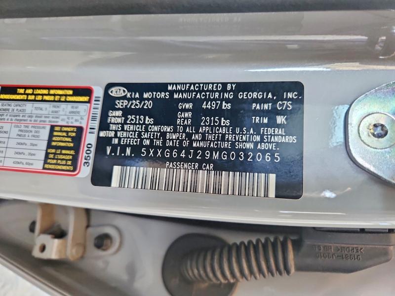 Продажа на аукционе авто 2021 Kia K5, vin: 5XXG64J29MG032065, номер лота: 68590376
