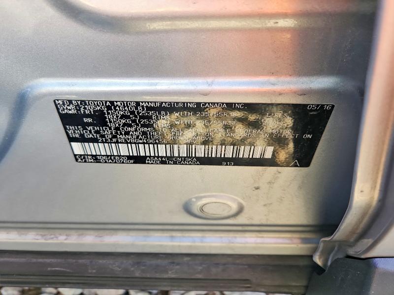 Продажа на аукционе авто 2016 Toyota Rav4, vin: 2T3JFREV8GW496456, номер лота: 70613556