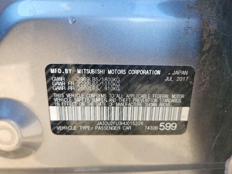 Продажа на аукционе авто 2017 Mitsubishi Lancer, vin: JA32U2FU3HU015226, номер лота: 69322876