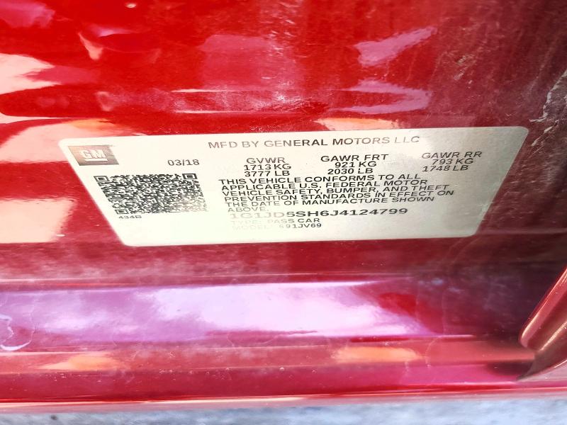 68239116 :رقم المزاد ، 1G1JD5SH6J4124799 vin ، 2018 Chevrolet Sonic مزاد بيع
