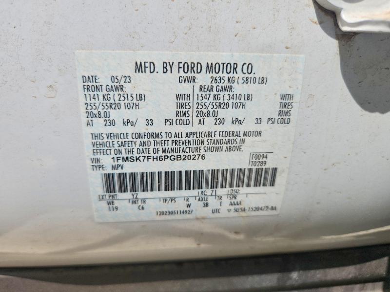 Продаж на аукціоні авто 2023 Ford Explorer, vin: 1FMSK7FH6PGB20276, номер лоту: 68886146