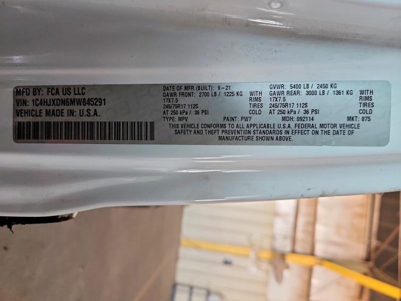 Продажа на аукционе авто 2021 Jeep Wrangler Unlimited, vin: 1C4HJXDN6MW845291, номер лота: 67370406