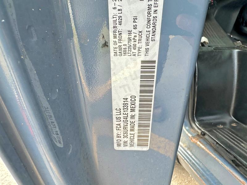 66054776 :رقم المزاد ، 3C6URVJG4LE133914 vin ، 2020 Ram Promaster 3500 مزاد بيع