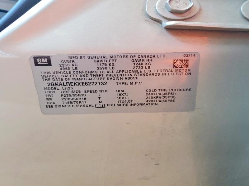 Aukcja sprzedaży 2014 Gmc Terrain, vin: 2GKALREKXE6272732, numer aukcji: 67479166