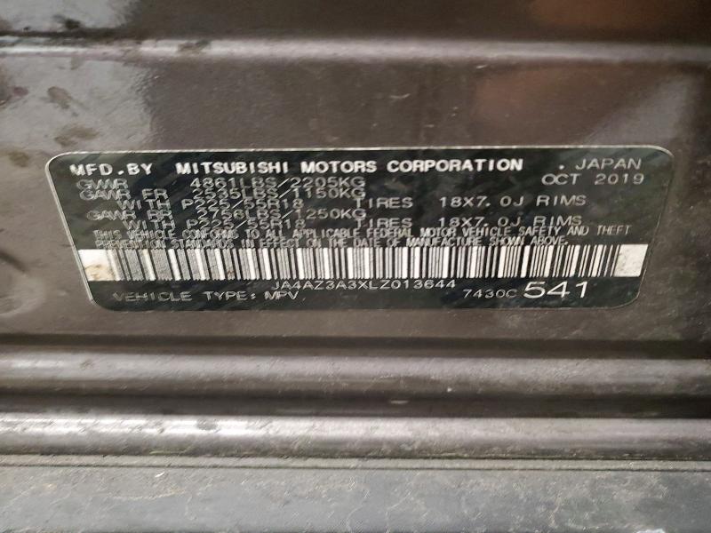 69354226 :رقم المزاد ، JA4AZ3A3XLZ013644 vin ، 2020 Mitsubishi Outlander مزاد بيع