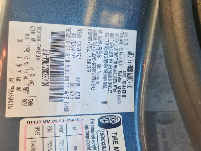 69414386 :رقم المزاد ، 3FAHP0HA2BR230434 vin ، 2011 Ford Fusion مزاد بيع