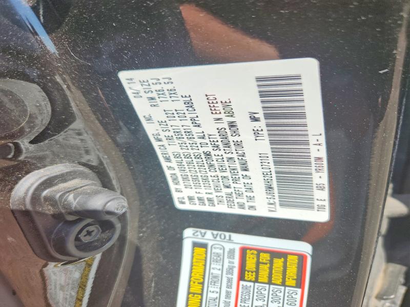 2014 Honda Cr-v მანქანა იყიდება აუქციონზე, vin: 5J6RM4H52EL073101, აუქციონის ნომერი: 67620166