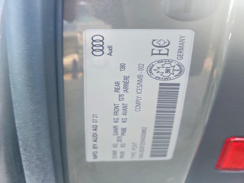 Aukcja sprzedaży 2022 Audi A6 Allroad, vin: WAU92BF25NN009662, numer aukcji: 67953906