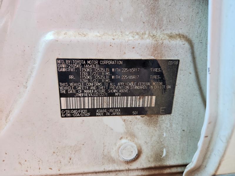 Продажа на аукционе авто 2018 Toyota Rav4, vin: JTMBFREVXJJ212271, номер лота: 69233486