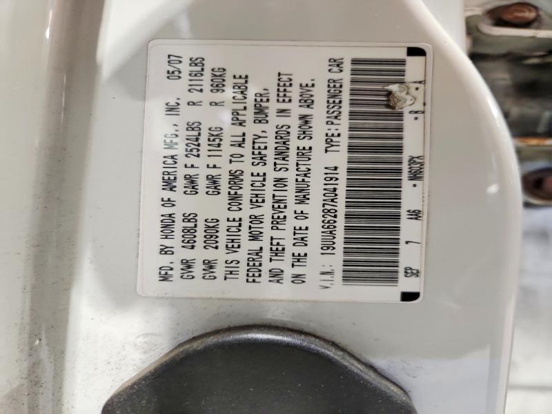 68018006 :رقم المزاد ، 19UUA66287A041914 vin ، 2007 Acura Tl مزاد بيع