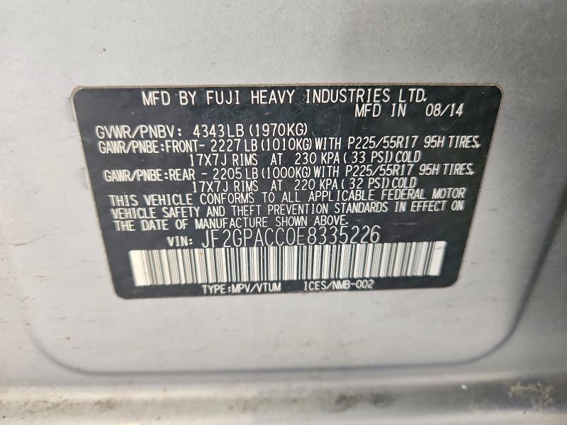 69053036 :رقم المزاد ، JF2GPACC0E8335226 vin ، 2014 Subaru Xv Crosstrek مزاد بيع