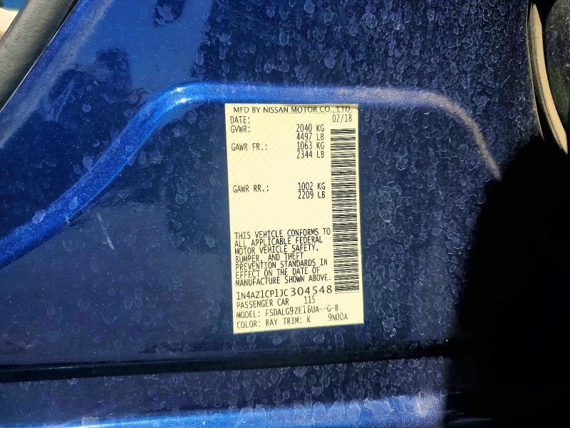Продаж на аукціоні авто 2018 Nissan Leaf, vin: 1N4AZ1CP1JC304548, номер лоту: 70019666