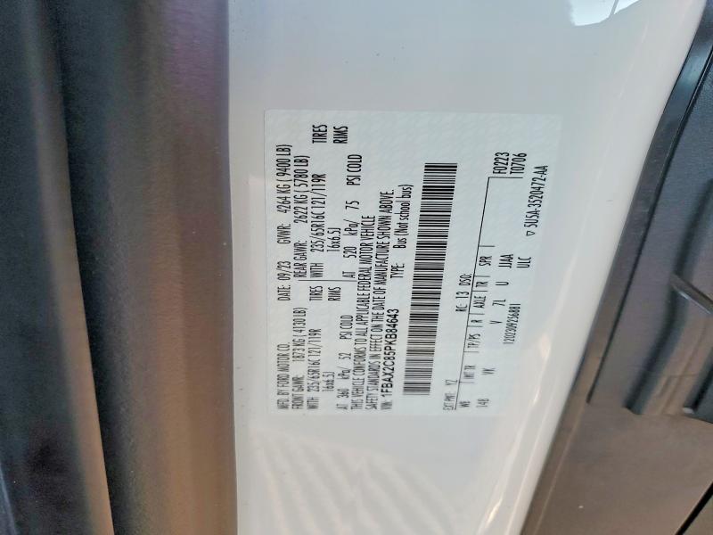Aukcja sprzedaży 2023 Ford Transit, vin: 1FBAX2C85PKB84643, numer aukcji: 66218876