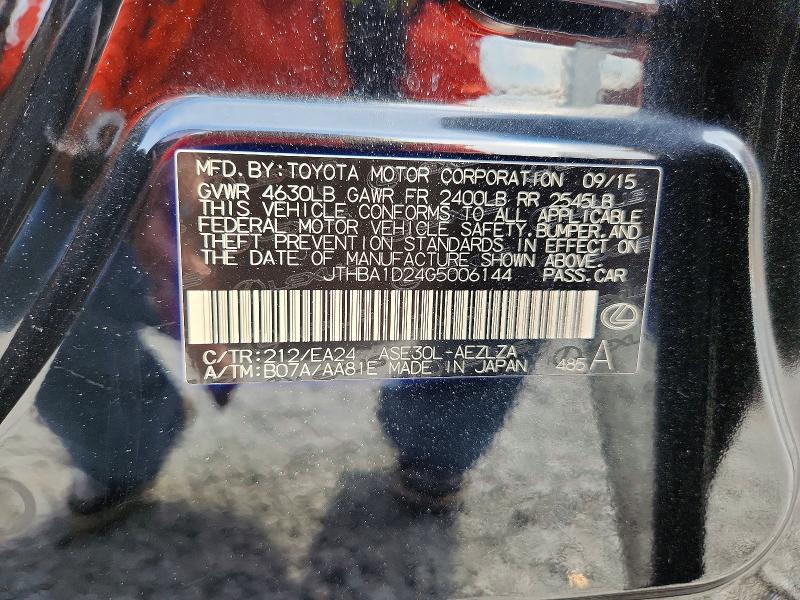 69715036 :رقم المزاد ، JTHBA1D24G5006144 vin ، 2016 Lexus Is مزاد بيع