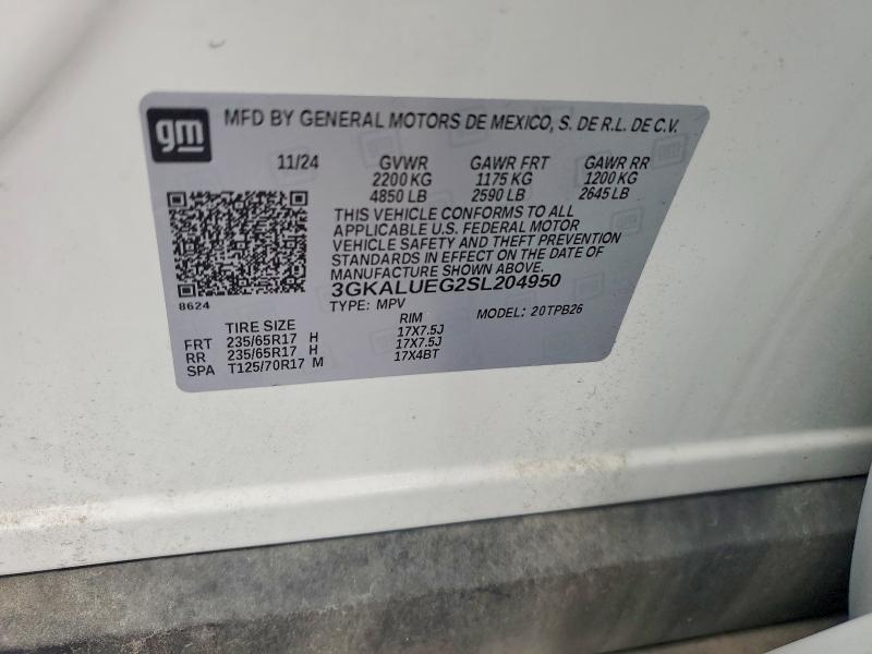 Aukcja sprzedaży 2025 Gmc Terrain, vin: 3GKALUEG2SL204950, numer aukcji: 69758436