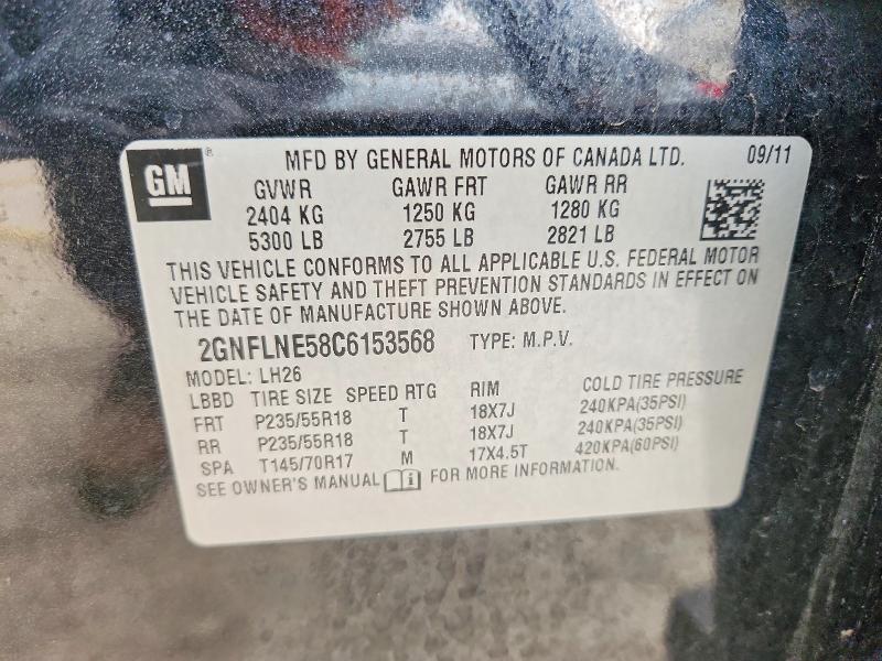 69059066 :رقم المزاد ، 2GNFLNE58C6153568 vin ، 2012 Chevrolet Equinox مزاد بيع