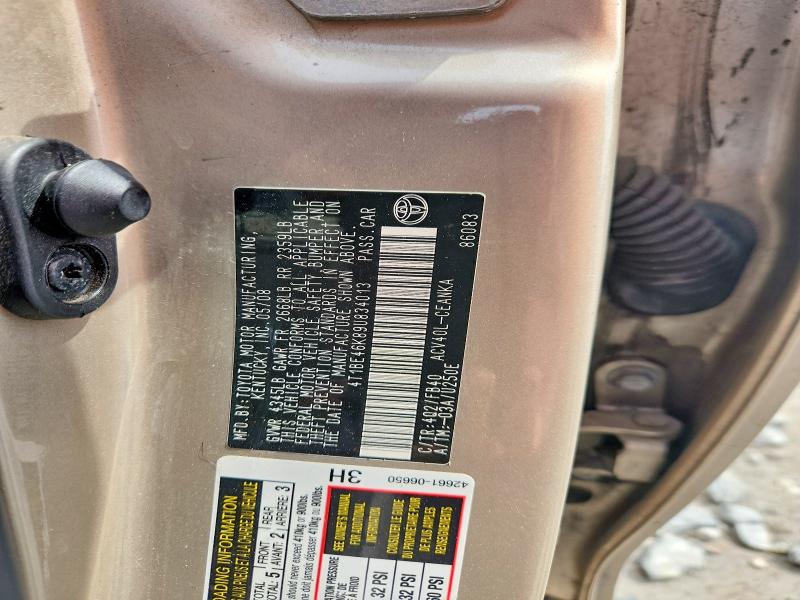 Продаж на аукціоні авто 2009 Toyota Camry, vin: 4T1BE46K89U834013, номер лоту: 70912106