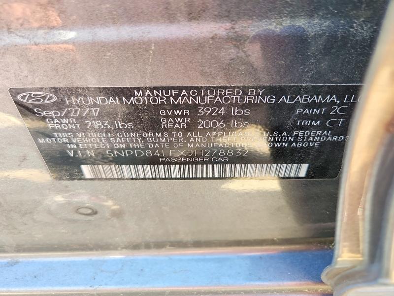 Aukcja sprzedaży 2018 Hyundai Elantra, vin: 5NPD84LFXJH278832, numer aukcji: 68590996