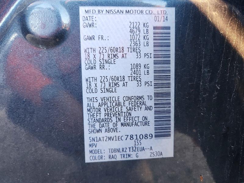 Aukcja sprzedaży 2014 Nissan Rogue, vin: 5N1AT2MV1EC781089, numer aukcji: 68046526
