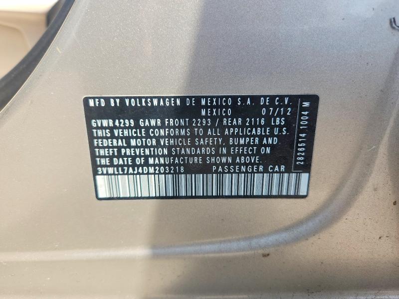 Продаж на аукціоні авто 2013 Volkswagen Jetta, vin: 3VWLL7AJ4DM203218, номер лоту: 68332766