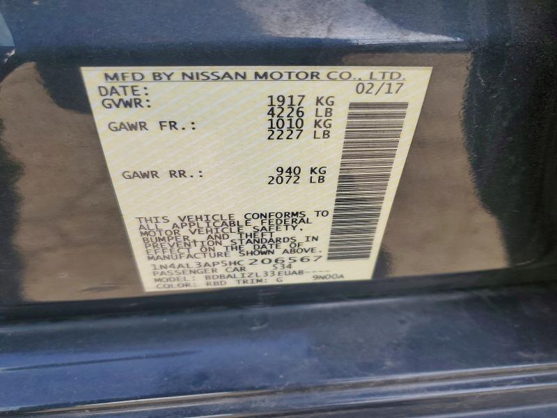 Aukcja sprzedaży 2017 Nissan Altima, vin: 1N4AL3AP5HC206567, numer aukcji: 70653436