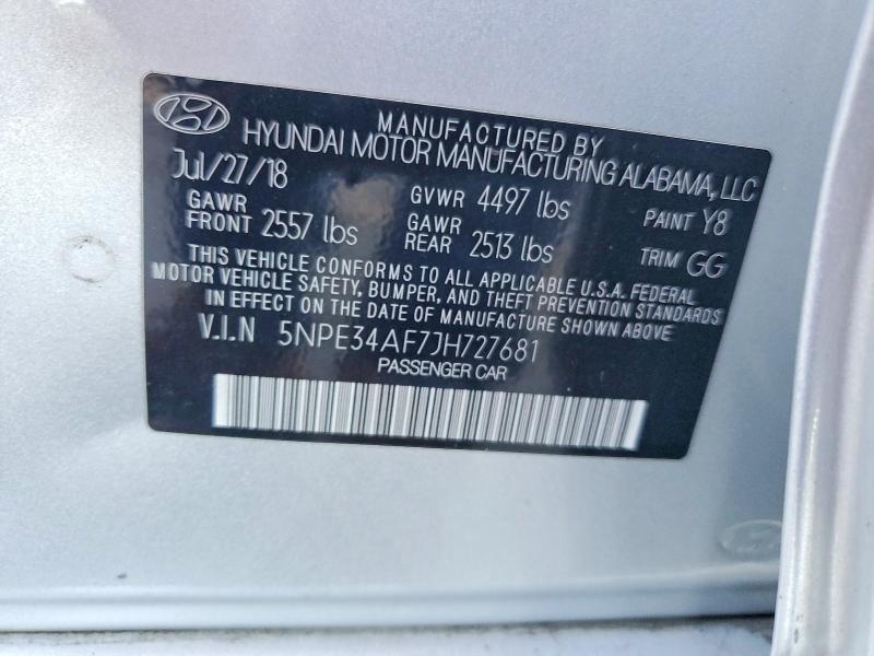 Продаж на аукціоні авто 2018 Hyundai Sonata, vin: 5NPE34AF7JH727681, номер лоту: 68800666