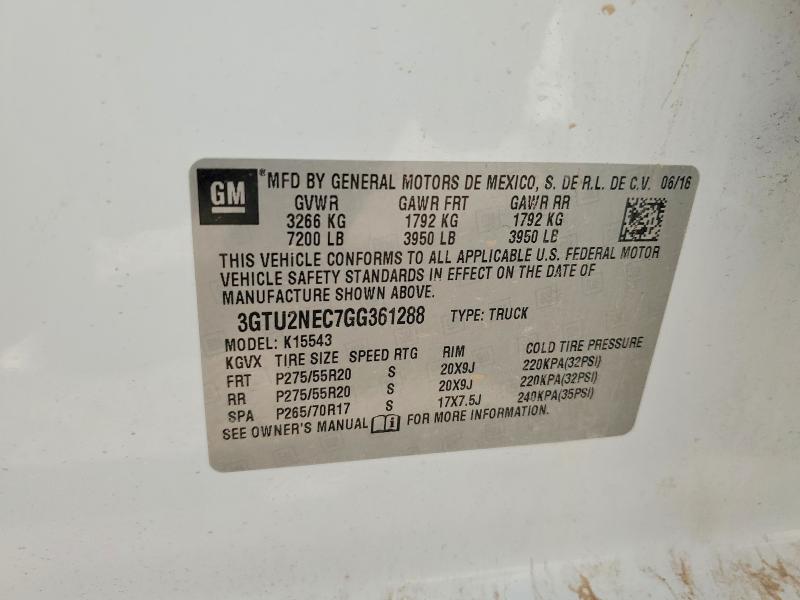 Продажа на аукционе авто 2016 Gmc Sierra, vin: 3GTU2NEC7GG361288, номер лота: 68701356