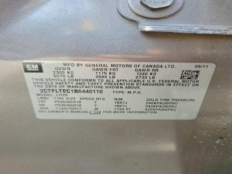 2011 Gmc Terrain მანქანა იყიდება აუქციონზე, vin: 2CTFLTEC1B6440118, აუქციონის ნომერი: 70246346