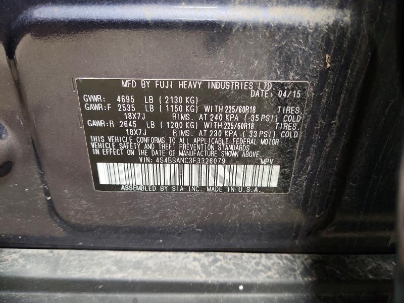 Aukcja sprzedaży 2015 Subaru Outback, vin: 4S4BSANC3F3326079, numer aukcji: 70484566