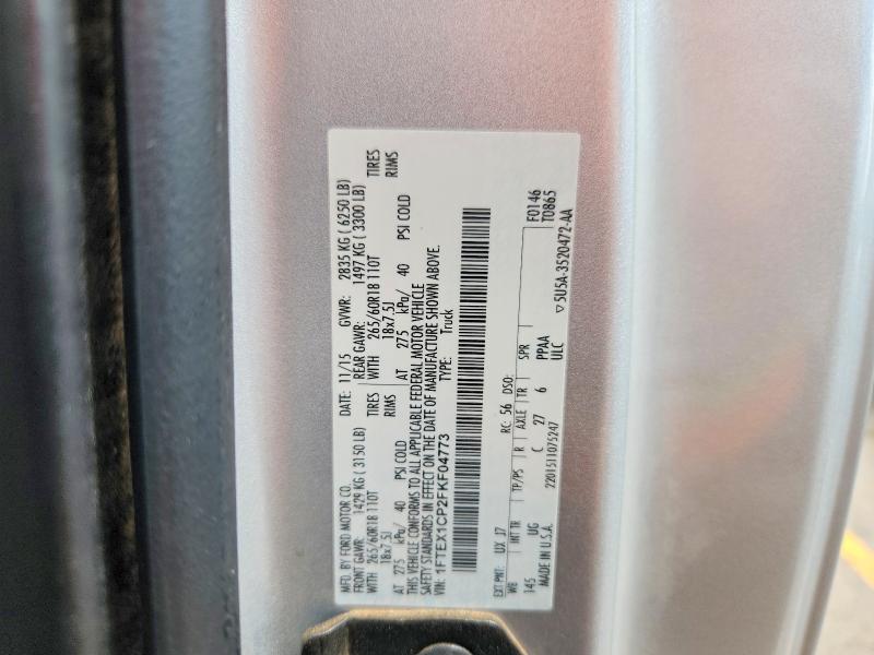 67841286 :رقم المزاد ، 1FTEX1CP2FKF04773 vin ، 2015 Ford F150 مزاد بيع