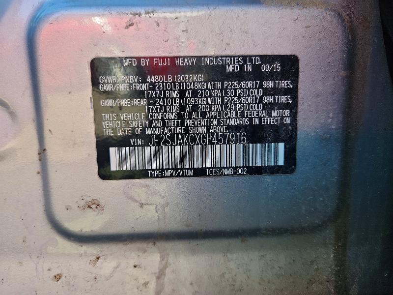 Aukcja sprzedaży 2016 Subaru Forester, vin: JF2SJAKCXGH457916, numer aukcji: 68281436