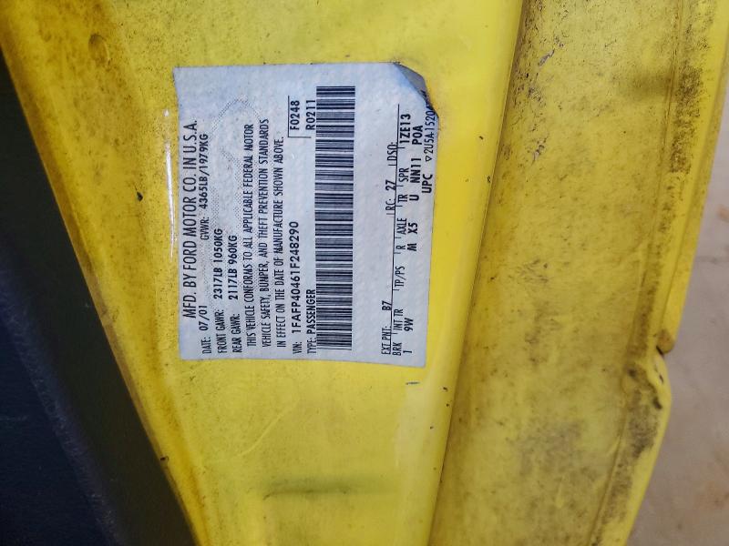 Продаж на аукціоні авто 2001 Ford Mustang, vin: 1FAFP40461F248290, номер лоту: 69205116