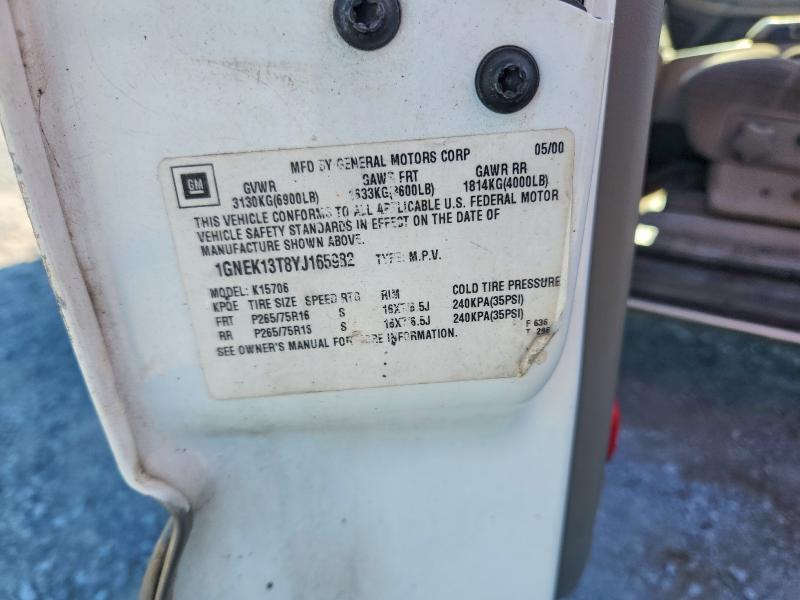 Aukcja sprzedaży 2000 Chevrolet Tahoe, vin: 1GNEK13T8YJ165982, numer aukcji: 67264076
